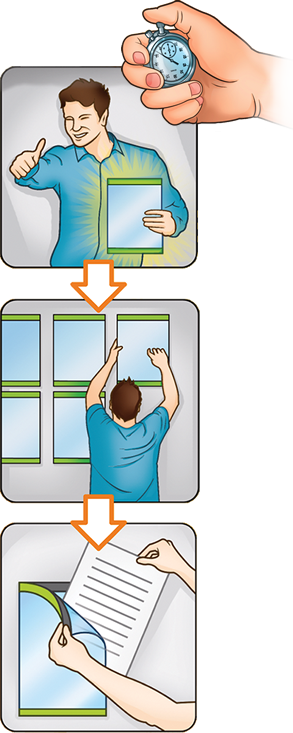 Self adhesive wall mounted display solution, easy to mount on any flat surface